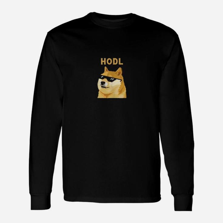 Dogecoin Hodl Cryptocurrency Long Sleeve T-Shirt