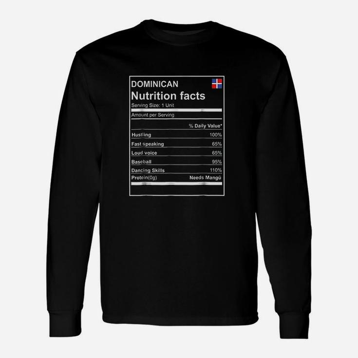 Dominican Nutrition Facts Unisex Long Sleeve