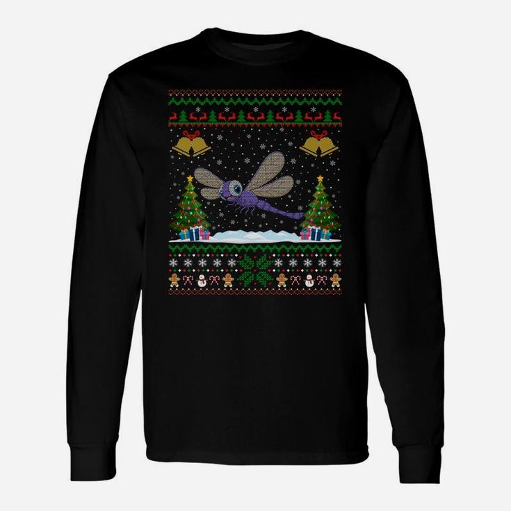 Dragonfly Bird Lover Xmas Gift Ugly Dragonfly Christmas Sweatshirt Unisex Long Sleeve