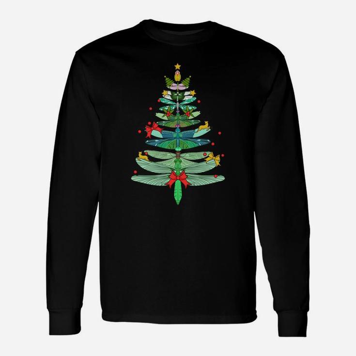 Dragonfly Christmas Tree Shirt Merry Xmas Christmas Tree Sweatshirt Unisex Long Sleeve