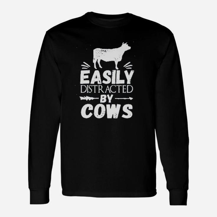 Easily Distracted By Cows Unisex Long Sleeve