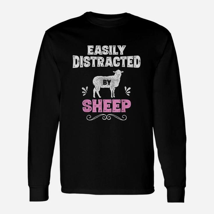 Easily Distracted By Sheep Unisex Long Sleeve