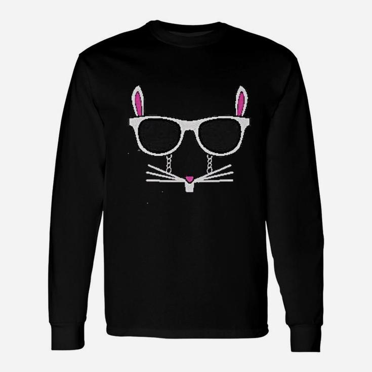 Easter Bunny Rabbit Face With Glasses Unisex Long Sleeve