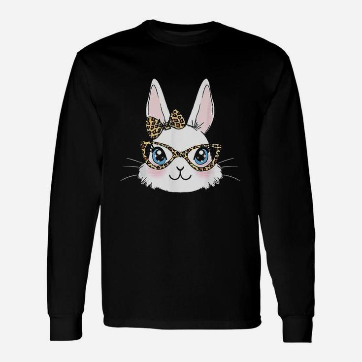 Easter Bunny Rabbit With Leopard Glasses Unisex Long Sleeve