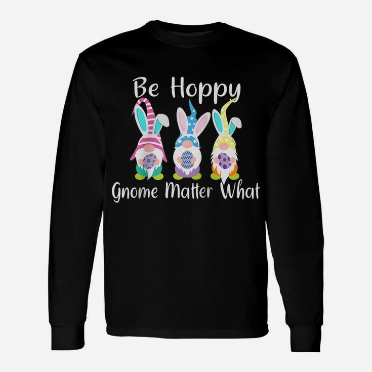 Easter Gnome Be Hoppy Shirt Spring Easter Bunny Pun Women Raglan Baseball Tee Unisex Long Sleeve