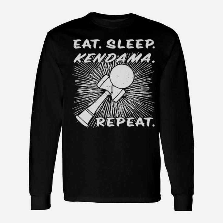Eat Sleep Kendama Repeat Distressed Long Sleeve T-Shirt