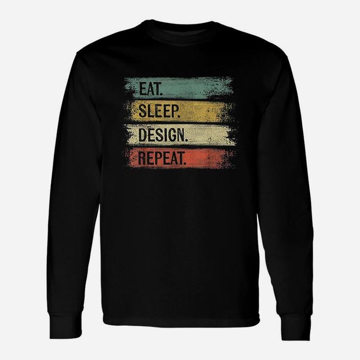 Eat Sleep Repeat Graphic er Architecture Long Sleeve T-Shirt