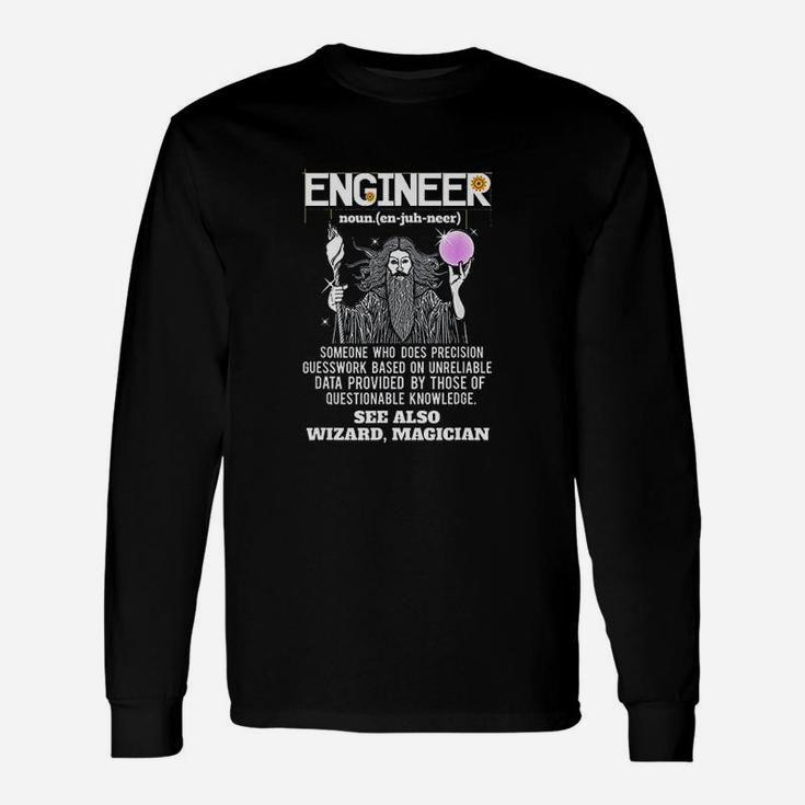 Engineer Funny Mechanical Civil Engineering Wizard Unisex Long Sleeve