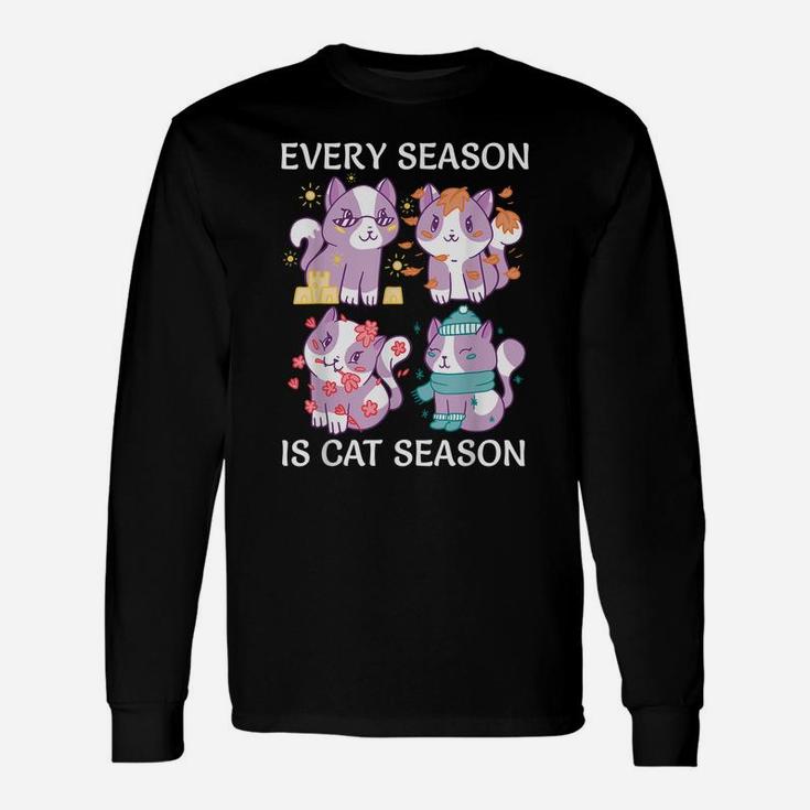 Every Season Is Cat Season Funny Cat Owners Lovers Gift Unisex Long Sleeve