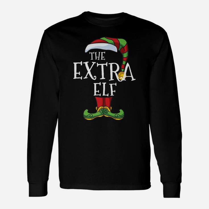 Extra Elf Family Matching Christmas Group Funny Pajama Unisex Long Sleeve
