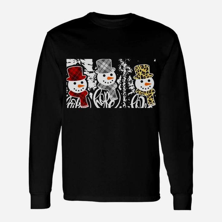 Faith Hope Love Jesus Snowman Plaid Leopard Christmas Gift Sweatshirt Unisex Long Sleeve