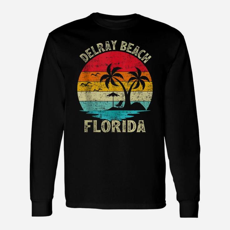 Family Vacation Vintage Retro Florida Delray Beach Unisex Long Sleeve