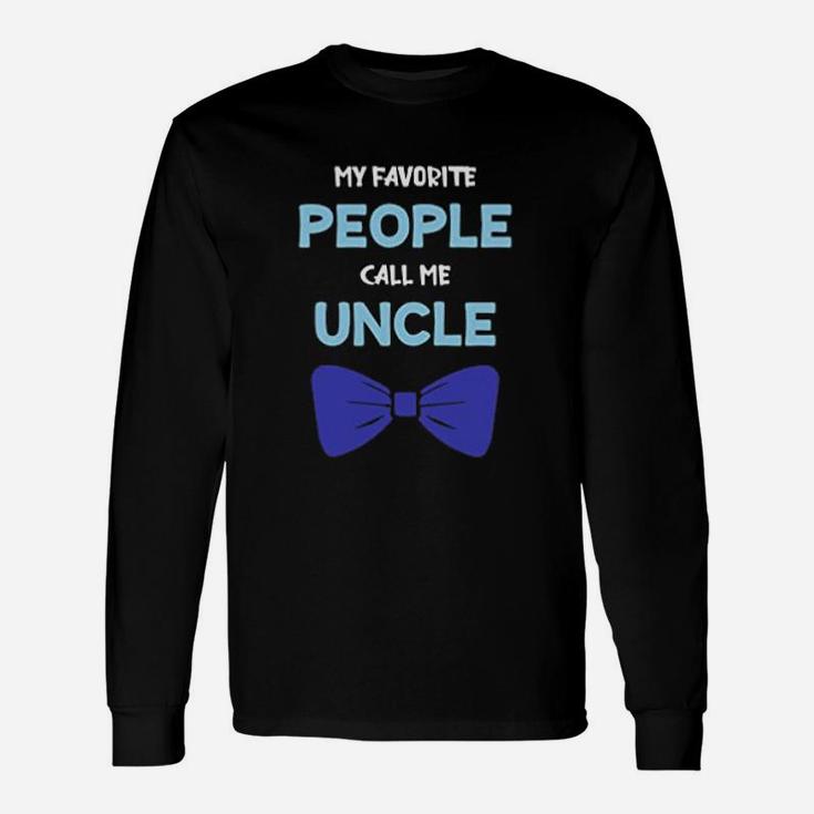 My Favorite People Call Me Uncle Blue Bow Long Sleeve T-Shirt