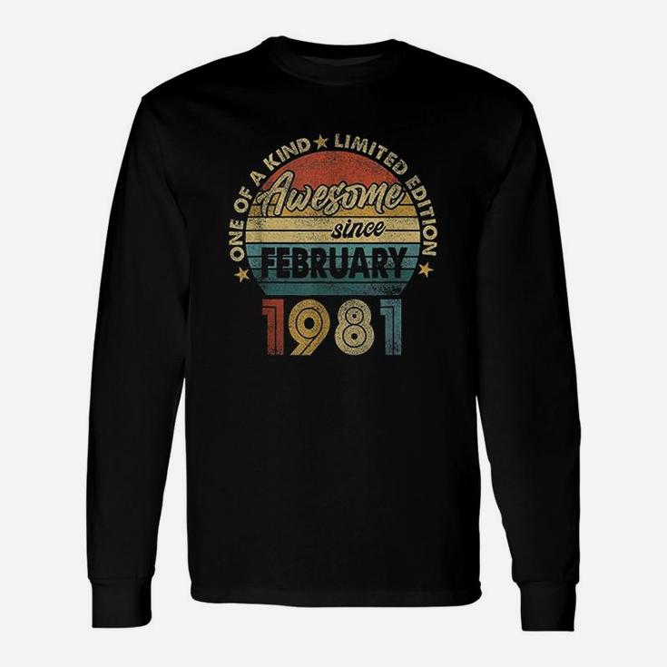 February 1981 Vintage 40 Yrs Old Retro 40Th Birthday Gifts Unisex Long Sleeve