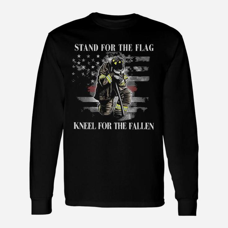 Fire Fighter  Firefighter American Flag Thin Red Line Unisex Long Sleeve