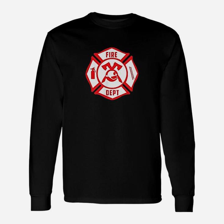 Firefighters Emblem Courage Rescue Maltese Cross Gift Unisex Long Sleeve