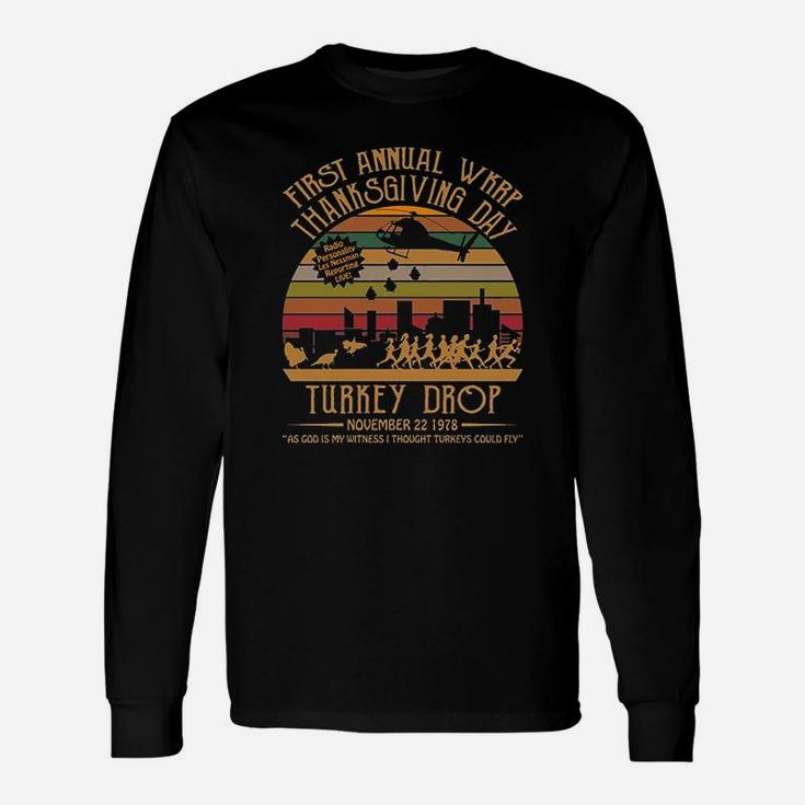 First Annual Wkrp Thanksgiving Day Turkey Drop November 22 1978 Vintage Unisex Long Sleeve