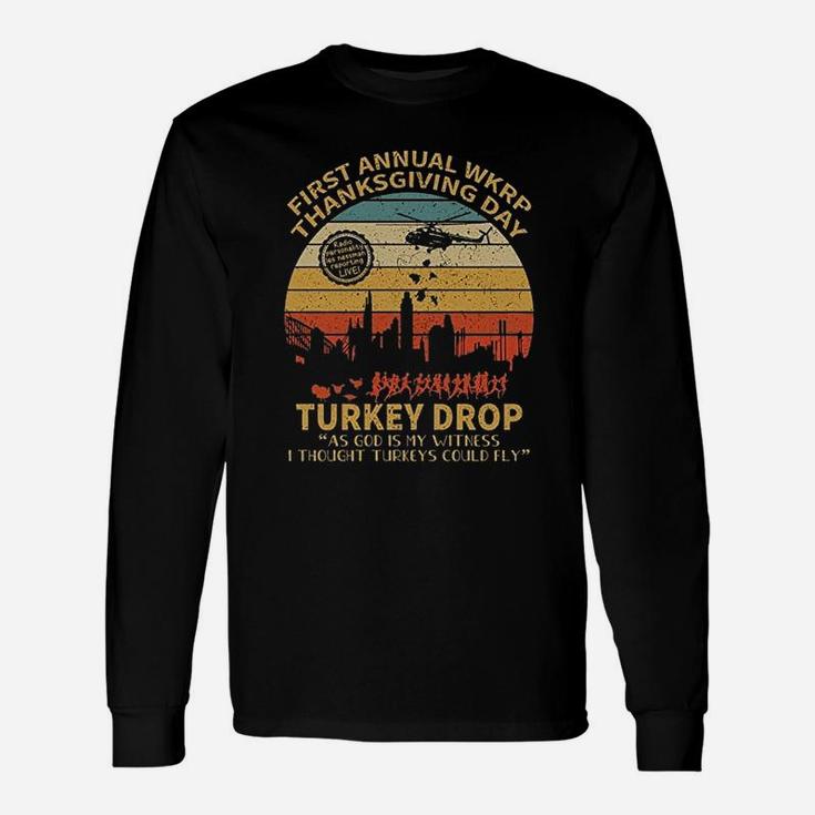 First Annual Wkrp Turkey Drop Vintage Thanksgiving Day Unisex Long Sleeve
