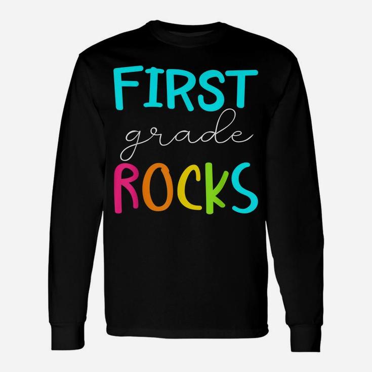 First Grade Rocks Shirt Team 1St Grade Teacher Unisex Long Sleeve