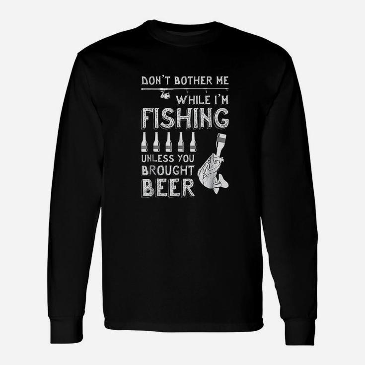 Fishing Humor Beer Fish Graphic Fishing Drinking Long Sleeve T-Shirt