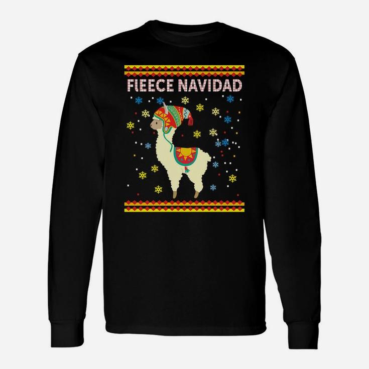 Fleece Navidad Xmas Sweatshirt Cute Lllama Ugly Christmas Unisex Long Sleeve