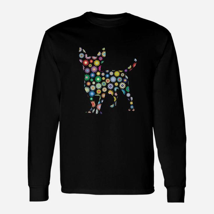 Floral Chihuahua Fur Parent Dog Lover Unisex Long Sleeve