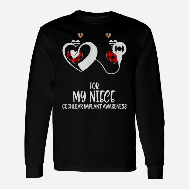 For My Niece Cochlear Implant Awareness Ribbon Buffalo Unisex Long Sleeve