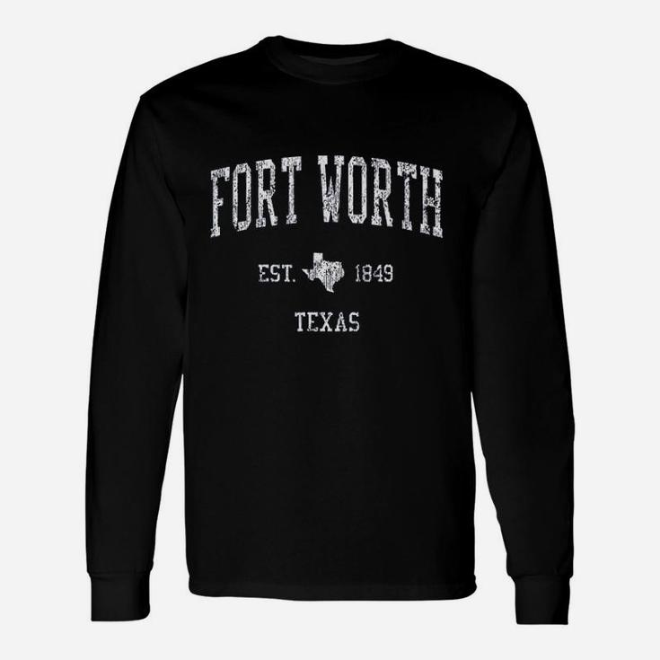 Fort Worth Texas Vintage Sports Design F Worth Unisex Long Sleeve
