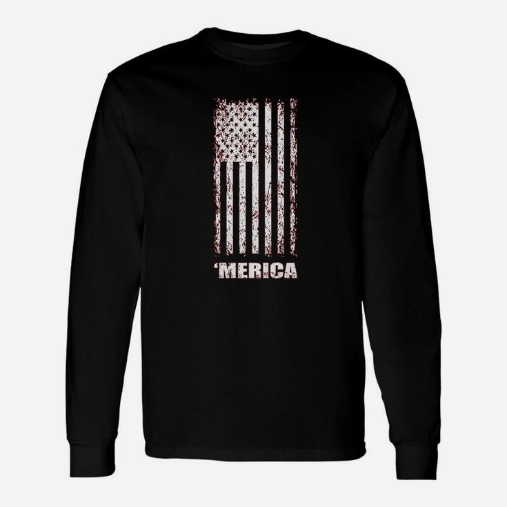 Fourth Of July American Flag Graphic Design Unisex Long Sleeve