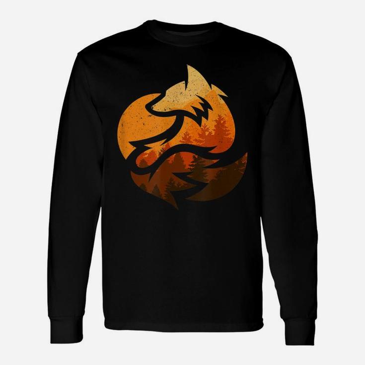 Fox Animal Design Gifts With Nature Trees Hunting Unisex Long Sleeve