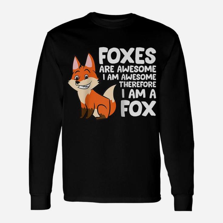 Foxes Are Awesome I Am Awesome Therefore I Am A Fox Raglan Baseball Tee Unisex Long Sleeve