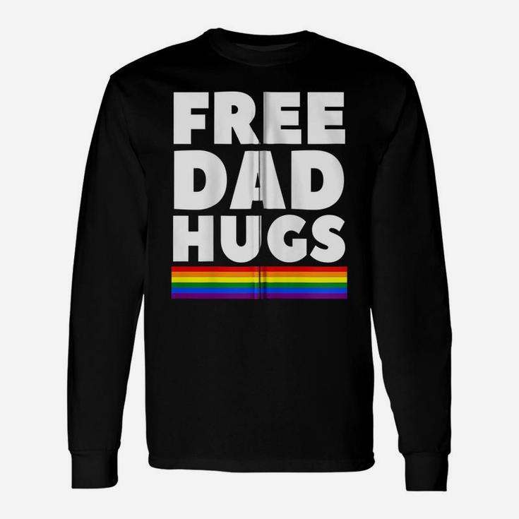 Free Dad Hugs Funny Lgbt Support Father Daddy Pride Gift Zip Hoodie Unisex Long Sleeve
