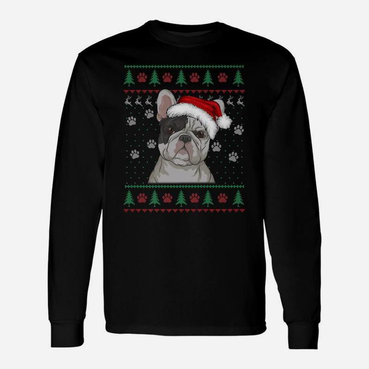 French Bulldog Christmas Ugly Sweater Funny Dog Lover Unisex Long Sleeve