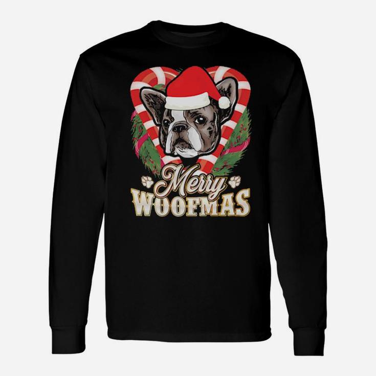 French Bulldog Merry Woofmas Frenchie Santa Dog Long Sleeve T-Shirt