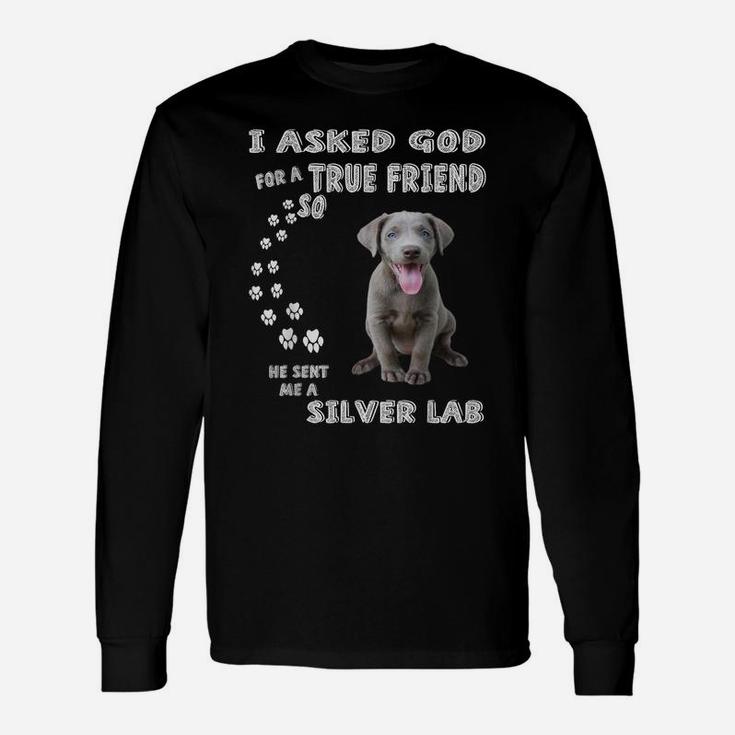 Fun Labrador Retriever Dog Mom Dad Costume, Cute Silver Lab Unisex Long Sleeve