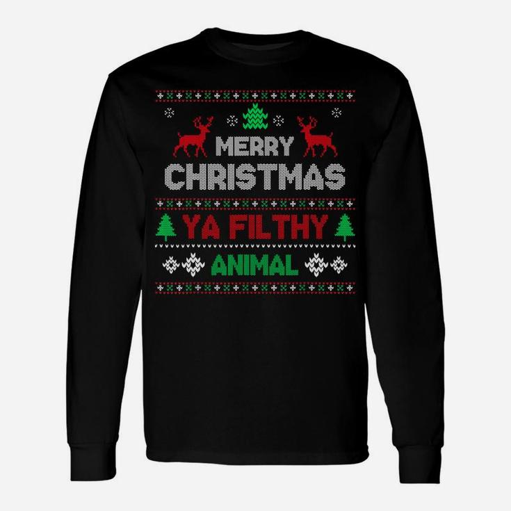 Funny Alone At Home Movies Merry Christmas You Filty Animal Unisex Long Sleeve