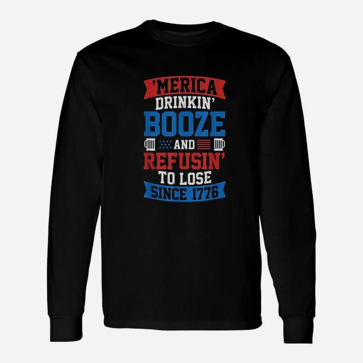 Funny American Murica Beer Drinking For 4Th Of July Unisex Long Sleeve
