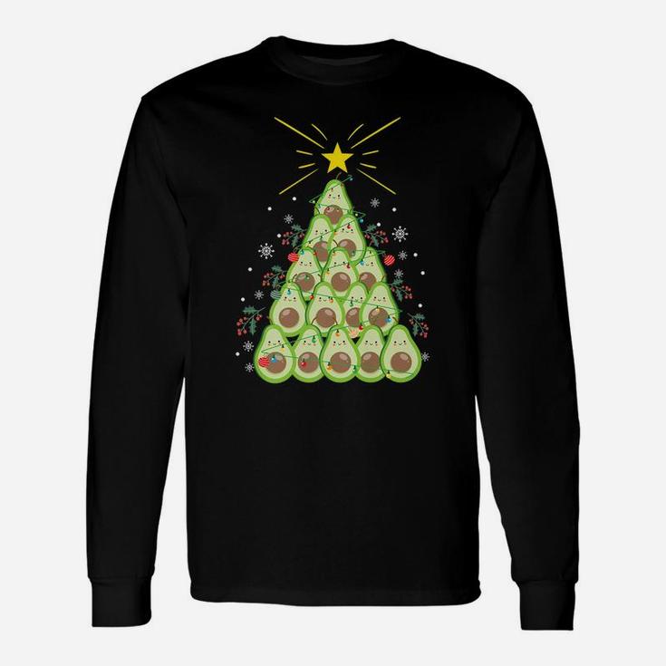 Funny Avocado Xmas Tree Holiday Gift Avocado Lover Christmas Unisex Long Sleeve
