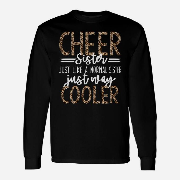 Funny Cheerleading Sister Leopard Cheetah Print Cheer Sister Sweatshirt Unisex Long Sleeve