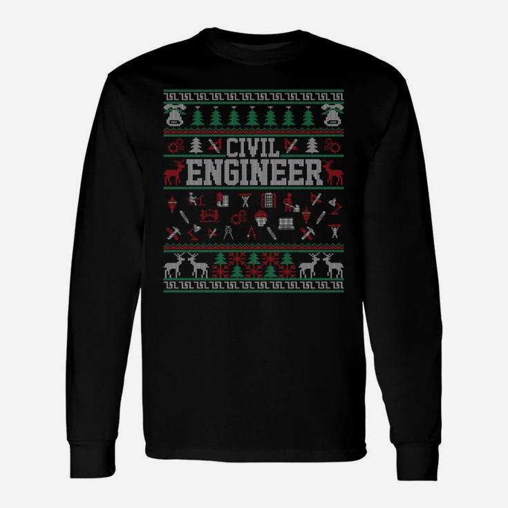 Funny Civil Engineer Ugly Christmas Sweaters Sweatshirt Unisex Long Sleeve