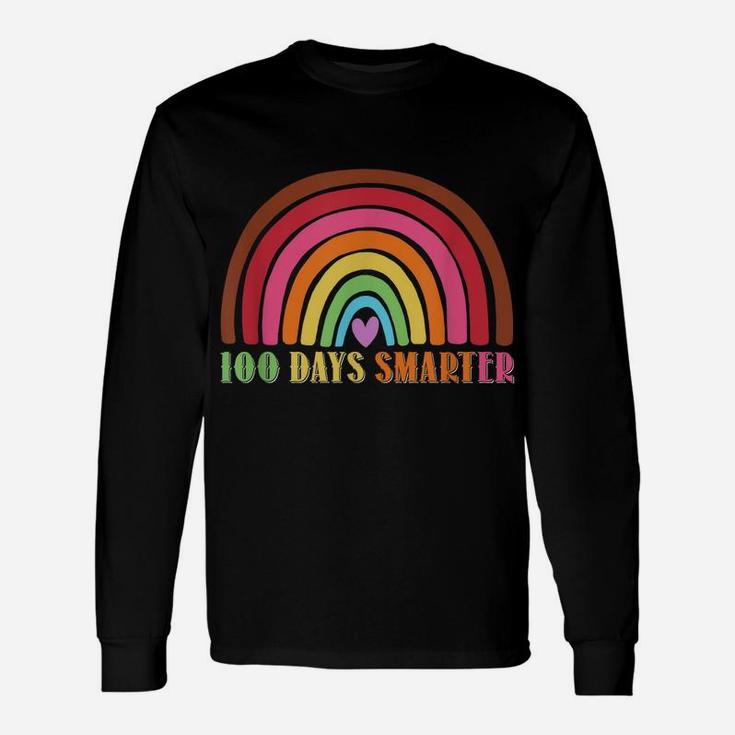 Funny Colorful Happy 100 Days Smarter Student Teacher Unisex Long Sleeve
