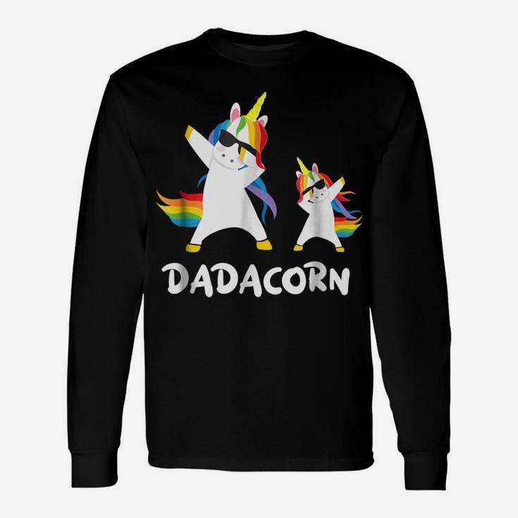 Funny Dad Unicorn Dadacorn Dabbing T Shirt Daddy Father Gift Unisex Long Sleeve