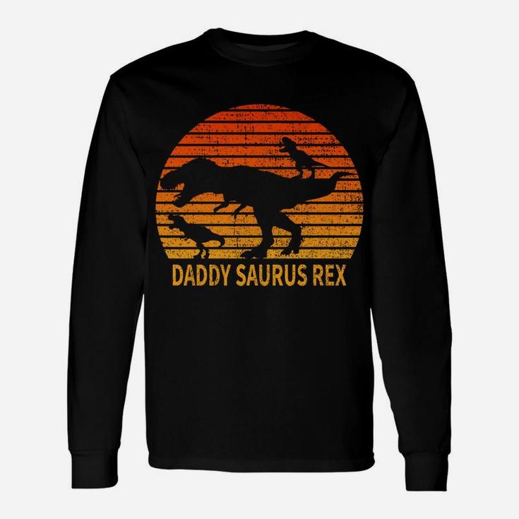 Funny Daddy Saurus Rex Dad Father Retro Vintage Sweatshirt Unisex Long Sleeve