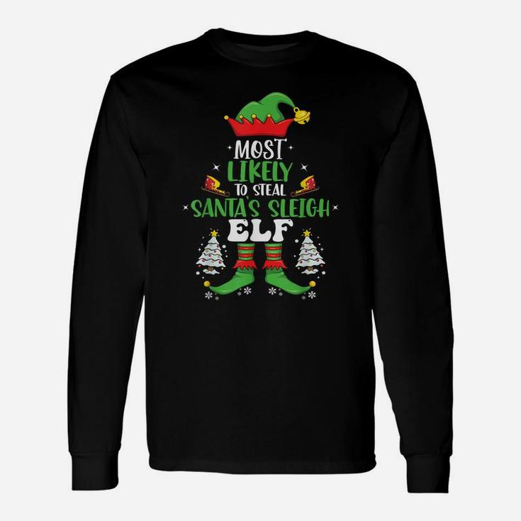 Funny Elf Family Matching Group Christmas Party Pajama Gifts Unisex Long Sleeve