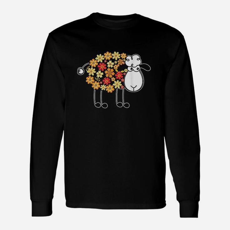 Funny Flower Sheep Design For Farming Lovers Unisex Long Sleeve