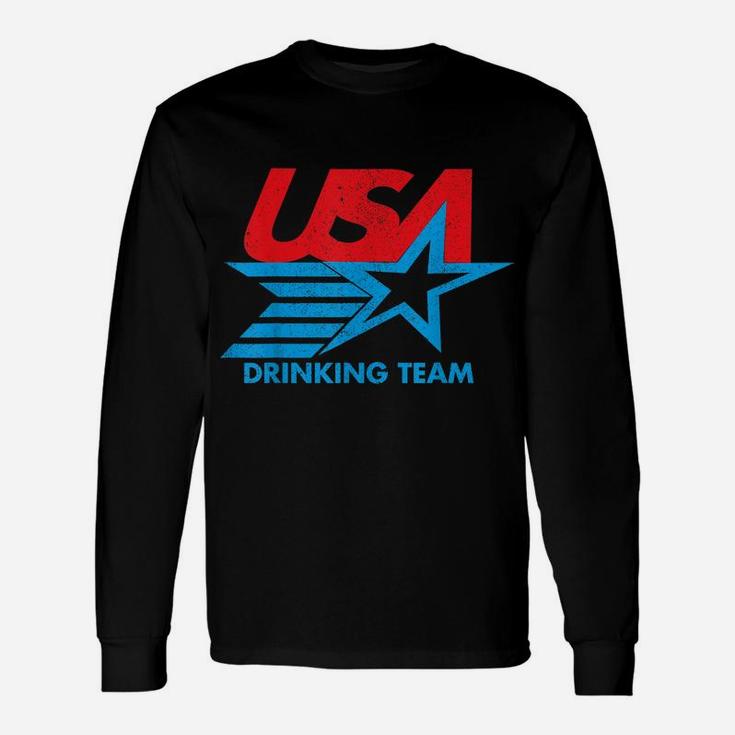 Funny Independence Day T Shirt Usa Drinking Team 4Th Of July Unisex Long Sleeve