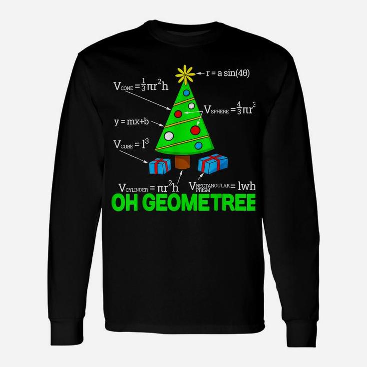 Funny Math Geometry Christmas Tree Geometree Teacher Unisex Long Sleeve