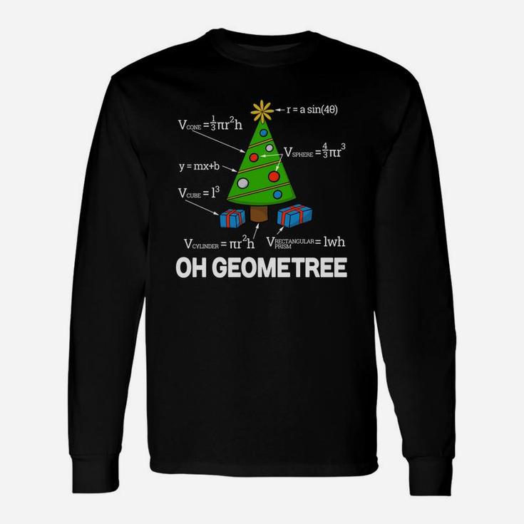Funny Math Geometry Christmas Tree Pun Teacher Sweatshirt Unisex Long Sleeve