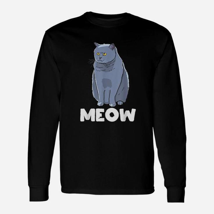 Funny Meow Cat Lady And Cats Kittens People Men Women Unisex Long Sleeve