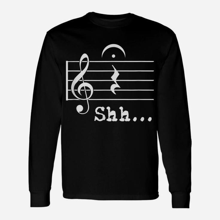 Funny Music Note Gifts Musician - Shh Quarter Rest Fermata Unisex Long Sleeve